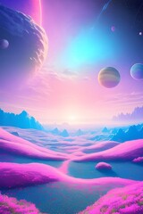 A Sky Full of Stars and a Carpet of Flowers in Photorealistic Brilliance | Neon Artwork, Digital Art, Night Sky, Floral, Artistic Visualization