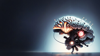 進化した人間の脳　AIの脳 - obrazy, fototapety, plakaty