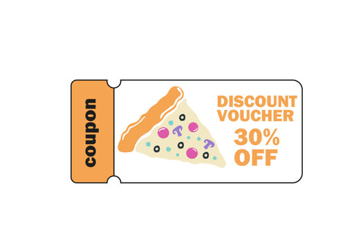 Voucher discount template design pizza coupon