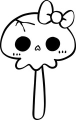 Halloween Candy Doodle, Cute Outline Illustration for Trick or Treat Fun