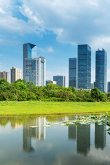 Lakeside modern office building in China