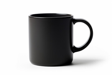 Simple black mug on white background