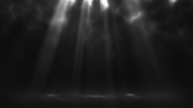 Volumetric light rays background loop, looping god rays backdrop with smoke