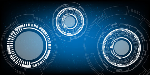 circular AI HUD hologram vector concept for future technology element background business screen