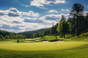 Golfer Lining Up A Putt, Generative AI