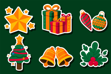 Cute Christmas Sticker Element Collection