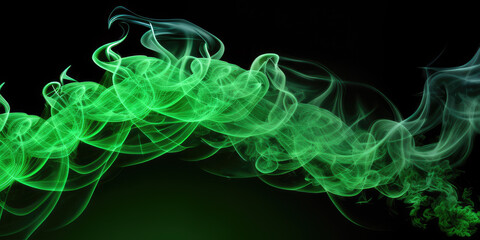 Fx Green Smoke Abstract In The Dark For Background