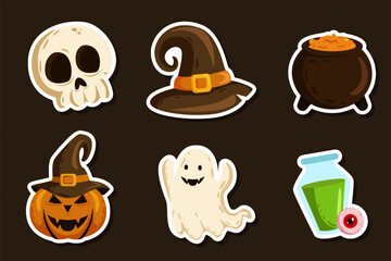 Halloween Sticker Element Set Collection
