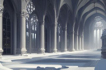 interior of a church. Generative ai