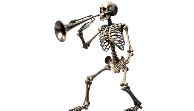 Skeleton dancing at a Halloween party or playing a spooky instrument - Halloween skeleton, dancing bones, musical skeleton, Halloween band