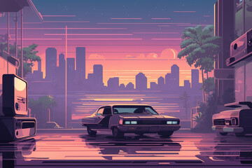 night city street scene