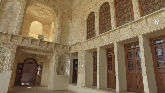 Courtyard of Tabatabei historical house Kashan Iran