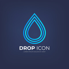 Water drop icon for your design. Aqua logo