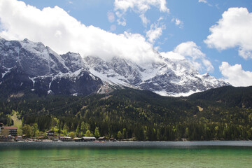 Eibsee lake in Garmisch-Partenkirchen, Bavaria, Germany