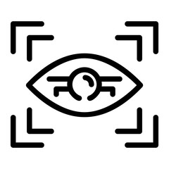 eye recognition Line Icon