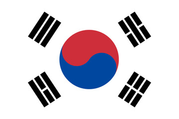 South Korea Flag Vector Made with Korea's Official National Colors and Correct Proportions. South Korea Flag Illustrator