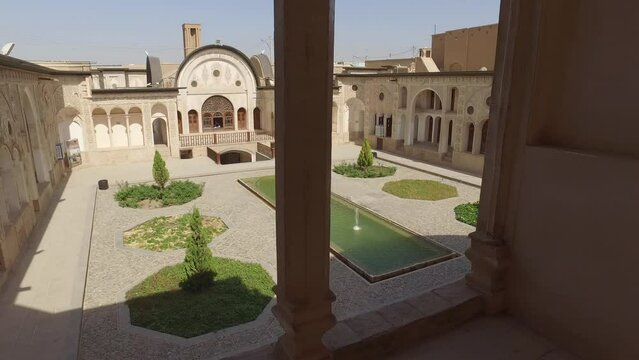 Courtyard of Tabatabei historical house Kashan Iran