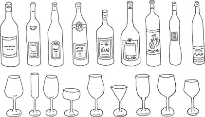 手書きワイン・グラス