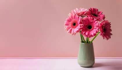 Foto op Plexiglas Beautiful pink gerbera flowers in a vase © adobeshahin