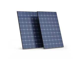 Fototapeta na wymiar Two isolated solar panels - 3D illustration