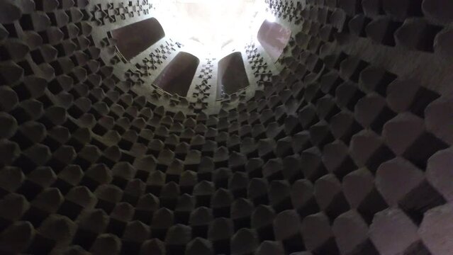 Inside an old dovecote for pigeons Isfahan Iran