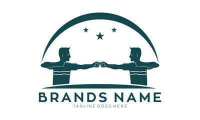 Two man battle illustration vector logo