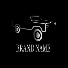 Fototapeta na wymiar black white simple car logo design