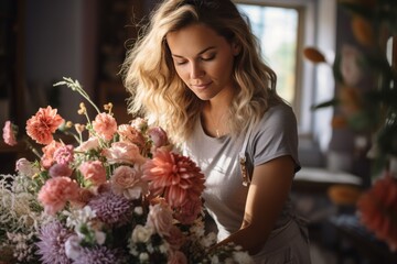 Wedding Planner Arranging A Wedding Bouquet, Generative AI