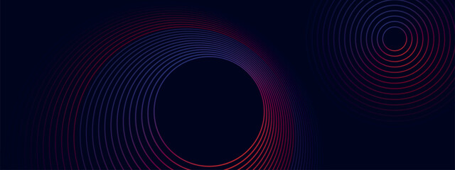 Abstract modern neon blue pink geometric shape circle line vector background. Design for brochure, flyer, poster, leaflet, annual report, book cover, presentation, banner and landing page template