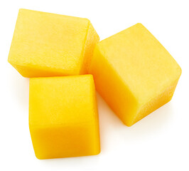 Mango sliced fruit isolated on white background