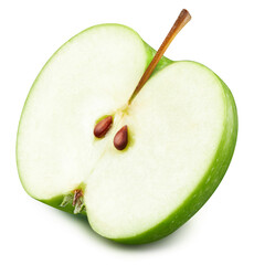 Apples half isolated on white