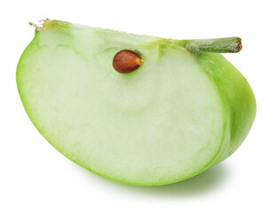 Green apples slice isolated