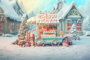 Candy cart. Ai generated image. - 630220191