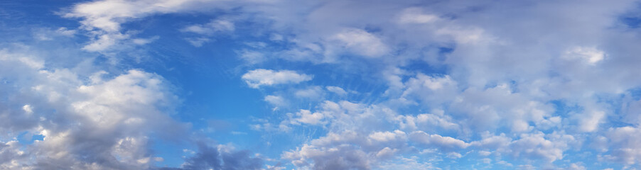 White cumulus clouds on blue sky, nature background
