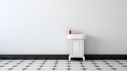 White tile wall chequered background bathroom floor texture