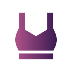 crop top flat gradient icon