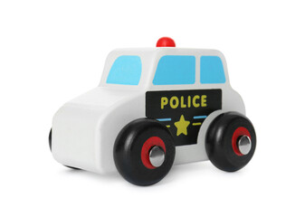 One police car isolated on white. Children's toy © New Africa