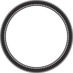 Vector black monochrome frame, border, Chinese ornament. Patterned circle, ring of the peoples of East Asia, Korea, Malaysia, Japan, Singapore, Thailand..