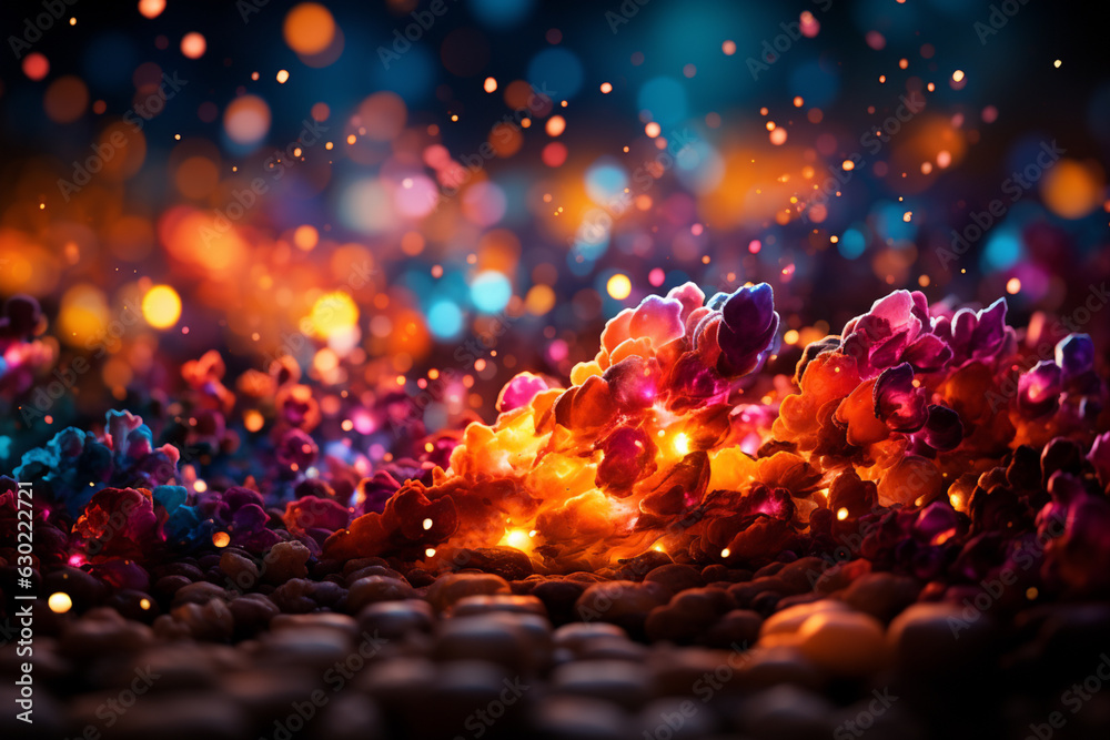 Aufkleber a colorful abstract background with swirling fireworks and vibrant bursts of light to celebrate the 