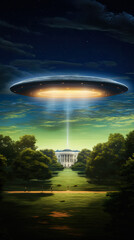 Fototapeta na wymiar Illustration of UFO in America 