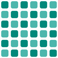 Green rounded square pattern. Rounded square vector pattern. Seamless geometric pattern for clothing, wrapping paper, backdrop, background, gift card.