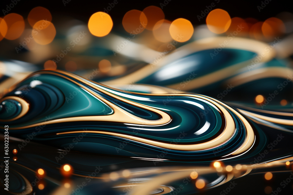 Leinwandbilder A modern abstract Christmas background with swirling patterns and festive colors.  Generative AI technology.