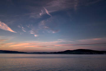 Sunrise taken form ferry over Šolta island Croatia.