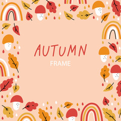 Autumn frame with season elements - 630223915