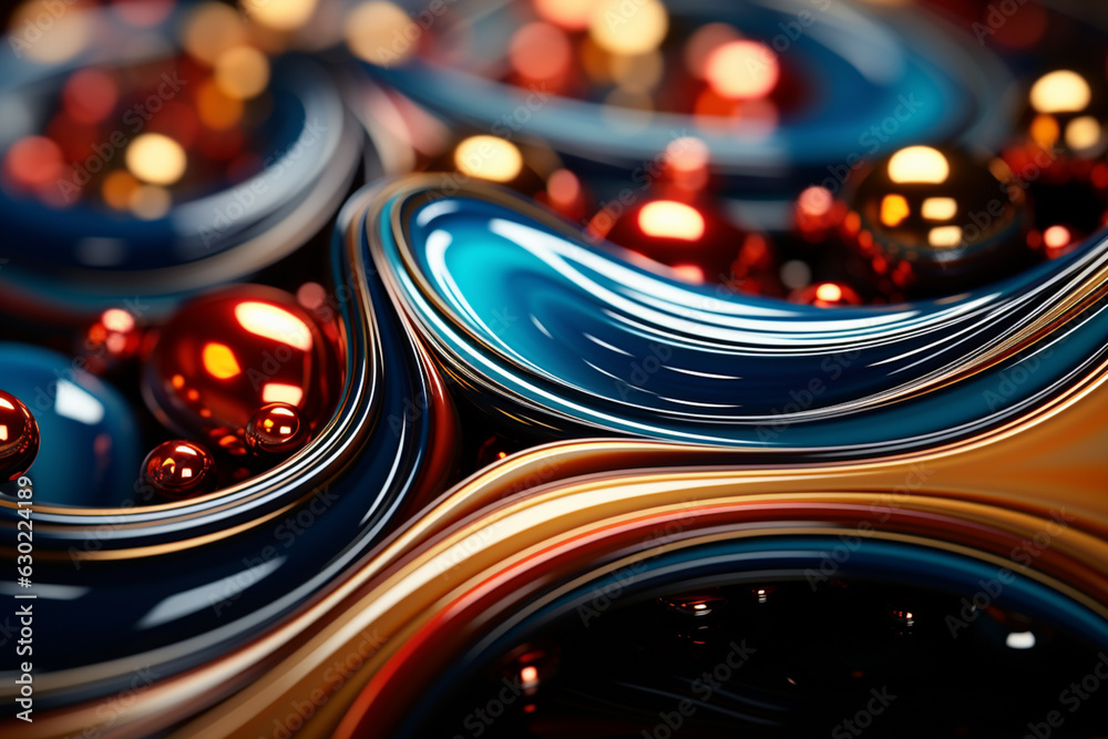 Poster A modern abstract Christmas background with swirling patterns and festive colors.  Generative AI technology.