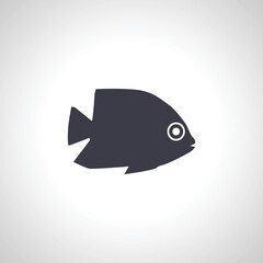 Fish icon, exotic fish isolated icon