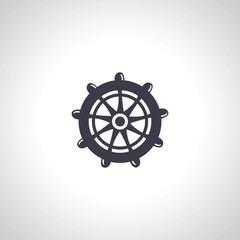 Ship helm icon, boat steering wheel, yacht rudder icon © Gunel