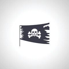 pirate flag icon. jolly roger flag icon