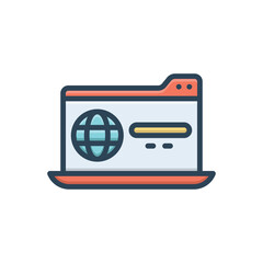 Fototapeta premium Color illustration icon for browser