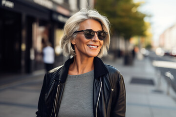 Fototapeta premium attractive mature woman in the city.